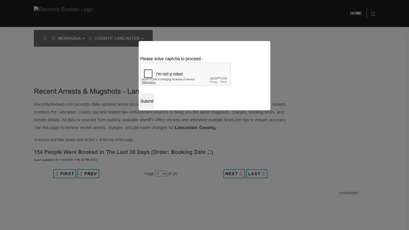 Lancaster County, Nebraska Mugshots RecentlyBooked.com